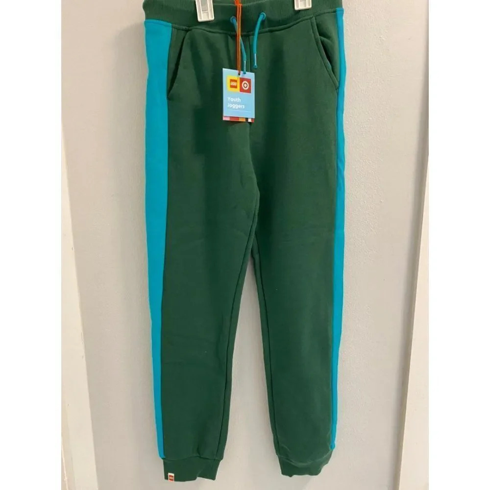 KIDS - GREEN & BLUE LEGO JOGGER TRACK PANTS - SIZE MEDIUM - NWT
